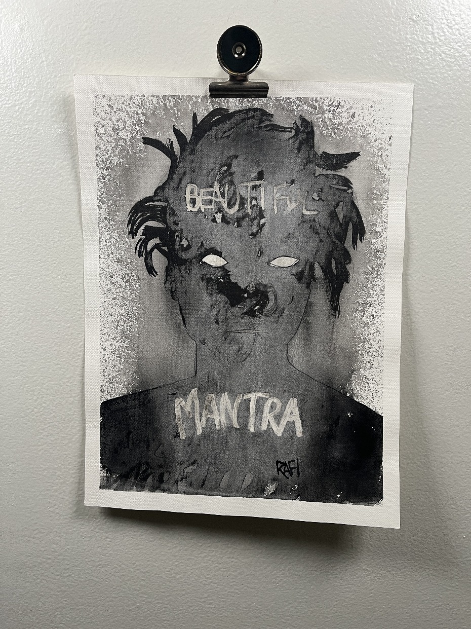 Beautiful Mantra STUDY AND EXPERIMENT By Rafi Perez On Paper 9X12