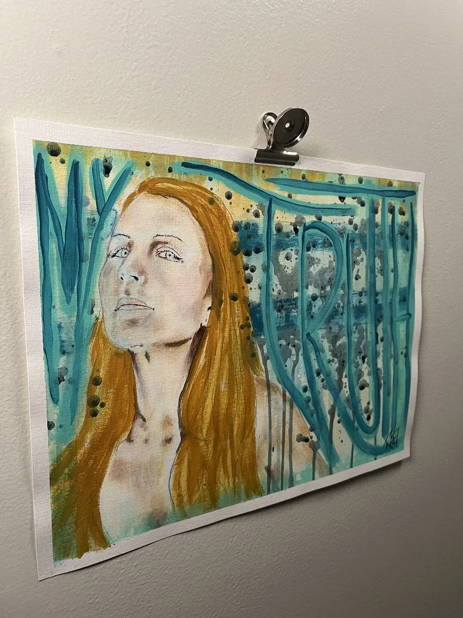 Truth By Artist Rafi Perez Original Painting On Paper 11X14 - Image 2