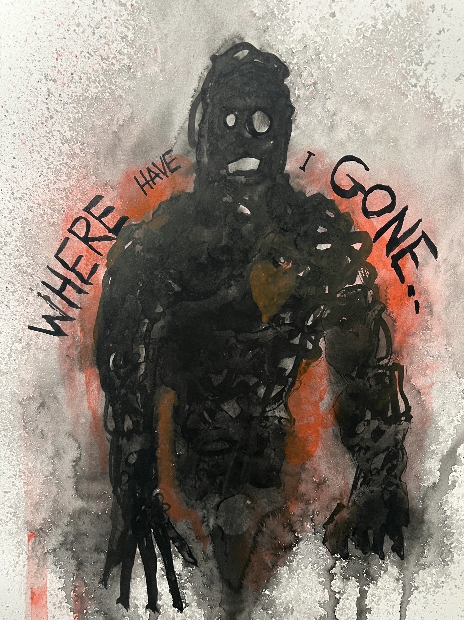 Where Have I Gone By Artist Rafi Perez Ink On Paper 11X14 Shadow Form Series - Image 3