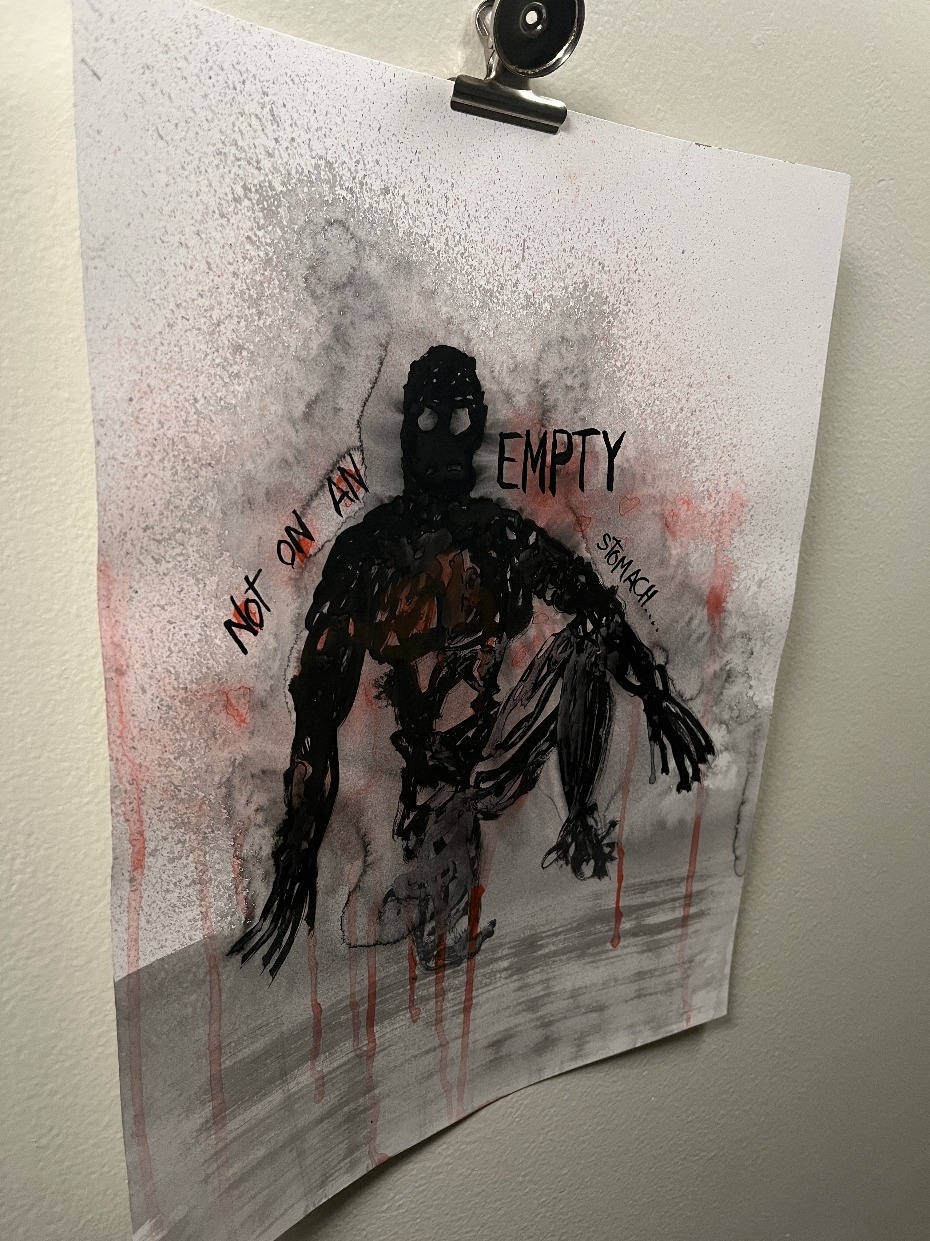 Running On Empty By Artist Rafi Perez Ink On Paper 11X14 Shadow Form Series - Image 2