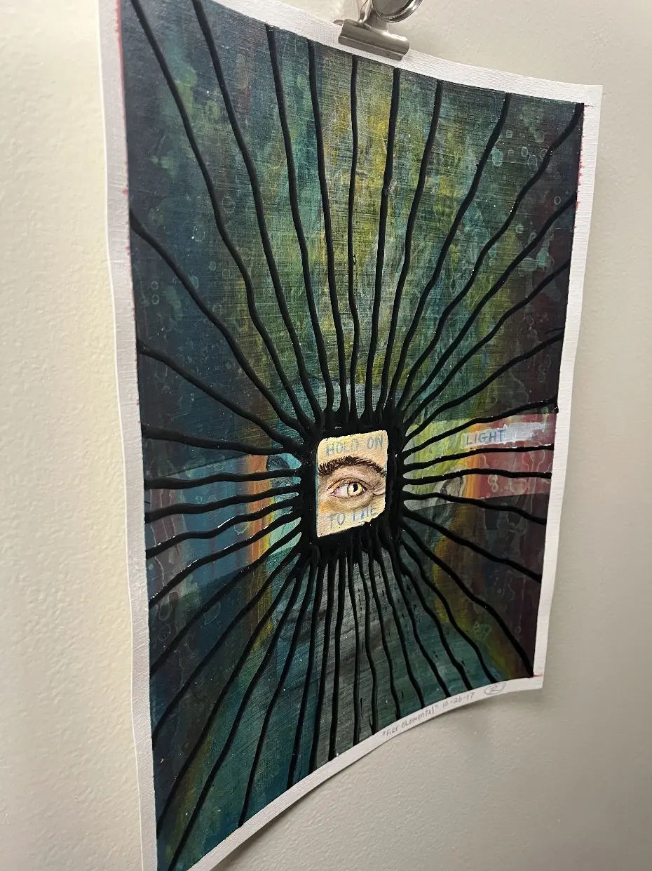 Hold On To The Light By Artist Rafi Perez Original Painting On Paper 11X14 - Image 2