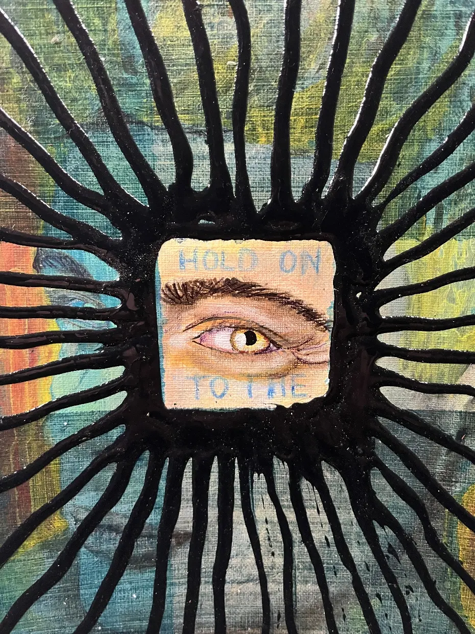 Hold On To The Light By Artist Rafi Perez Original Painting On Paper 11X14 - Image 3