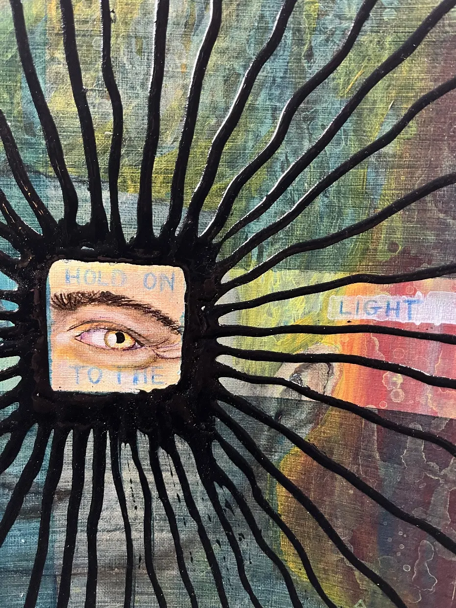 Hold On To The Light By Artist Rafi Perez Original Painting On Paper 11X14 - Image 4
