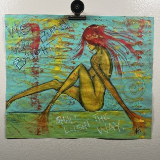 Burning Bright STUDY AND EXPERIMENT By Rafi Perez On Brown Paper 10X13