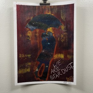 We Are Stardust - Original Painting by Rafi Perez Mixed Medium On Watercolor Paper 9X12