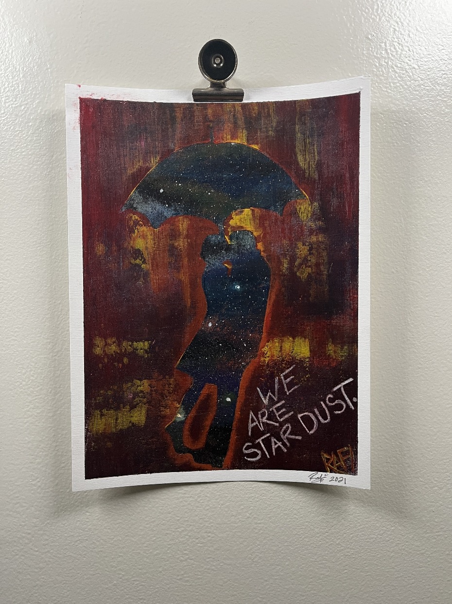 We Are Stardust - Original Painting by Rafi Perez Mixed Medium On Watercolor Paper 9X12