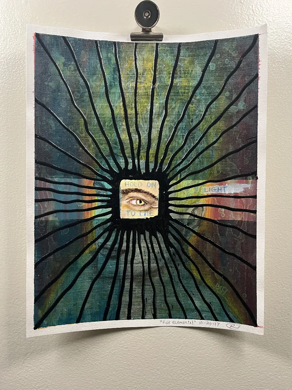 Hold On To The Light By Artist Rafi Perez Original Painting On Paper 11X14