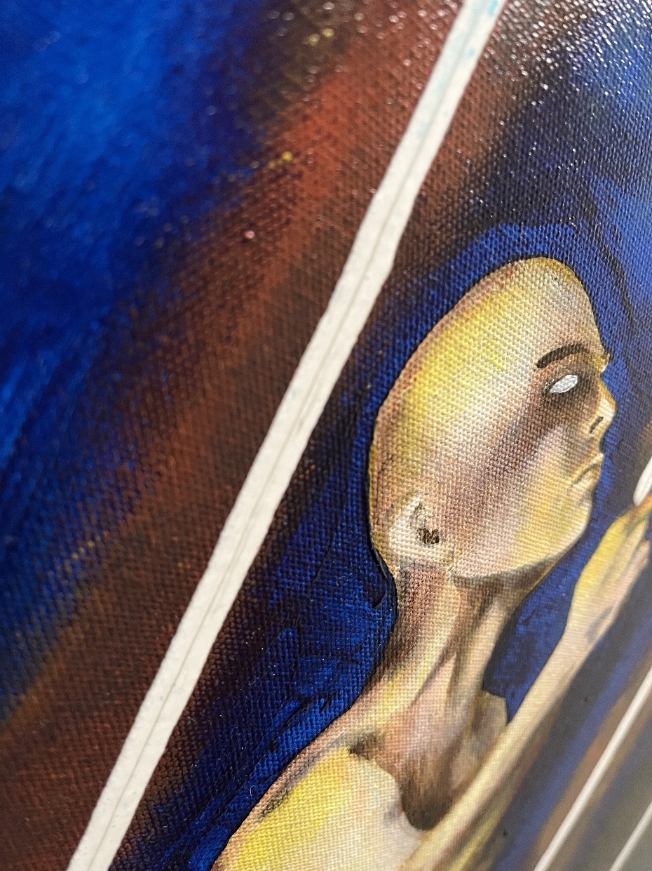 Between the Bars of Becoming By Artist Rafi Perez Mixed Medium On Canvas 24x30 - Image 5