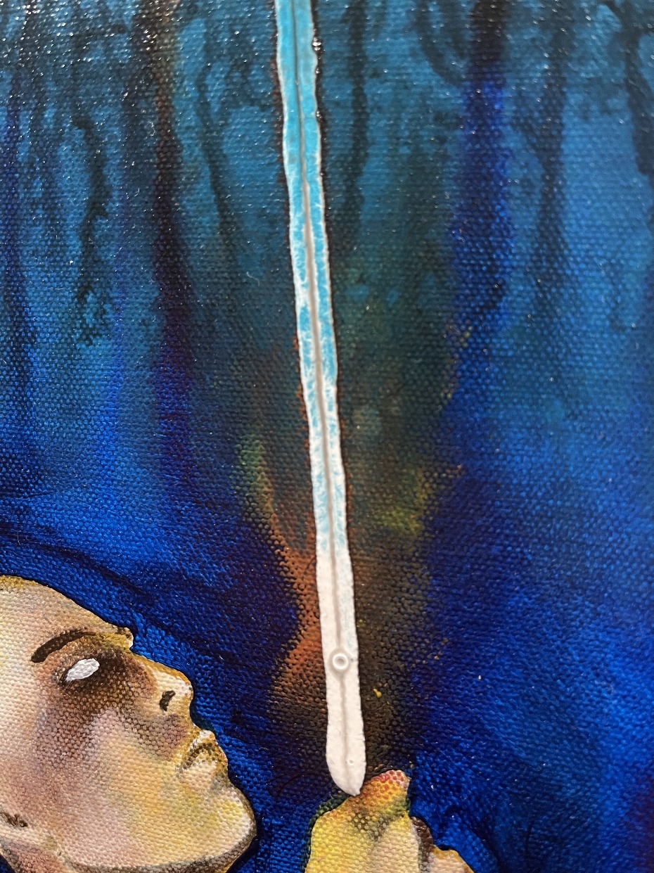 Between the Bars of Becoming By Artist Rafi Perez Mixed Medium On Canvas 24x30 - Image 7