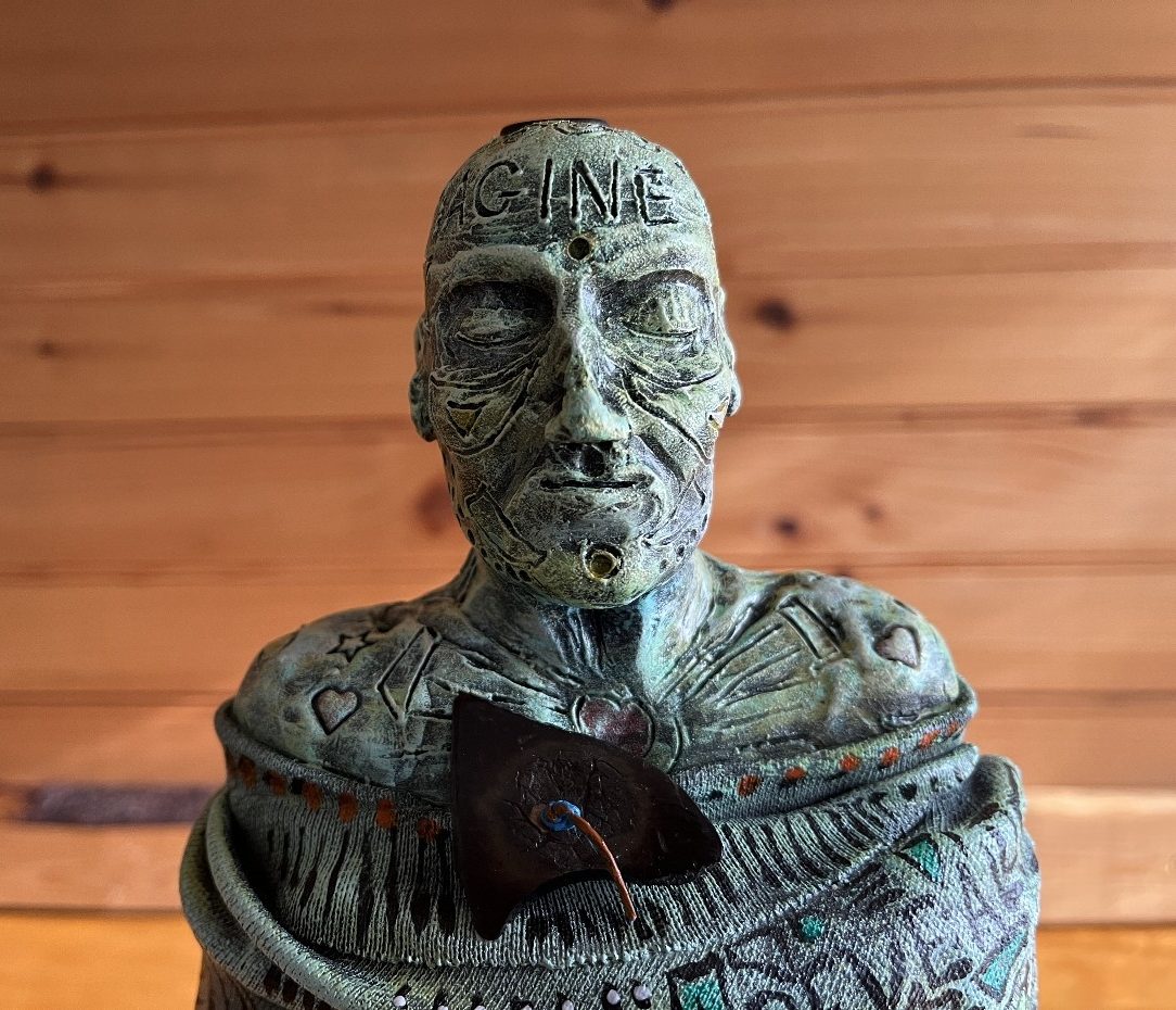Curiosity as a Compass Sculpture By Artist Rafi Perez 13X6X3
