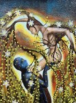 The Beginning Of Life Original Painting Mixed Medium on Canvas 18X24 By Artist Rafi Perez