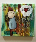 Love Is Dreaming Big By Artist Rafi Perez Original Painting Mixed Medium On Canvas 10X10