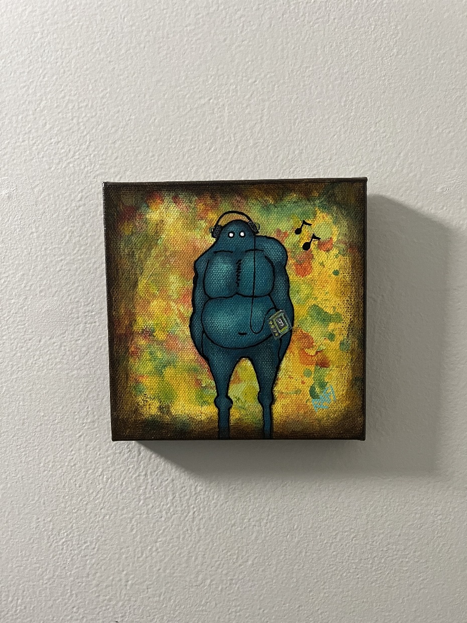 Jam On It Me And It Series By Rafi Perez Original Painting Mixed Medium on Canvas 6X6 - Image 2