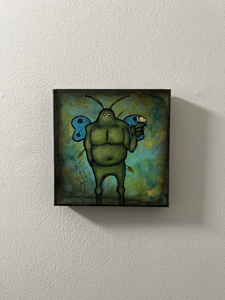 Metamorphosis Me And It Series By Rafi Perez Original Painting Mixed Medium on Canvas 6X6 - Image 2