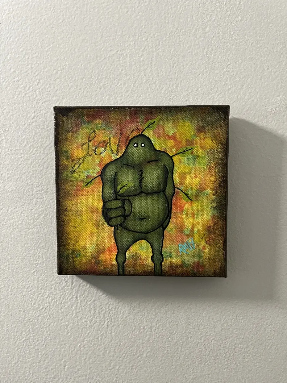 Love Nature Me And It Series By Rafi Perez Original Painting Mixed Medium on Canvas 6X6 - Image 2