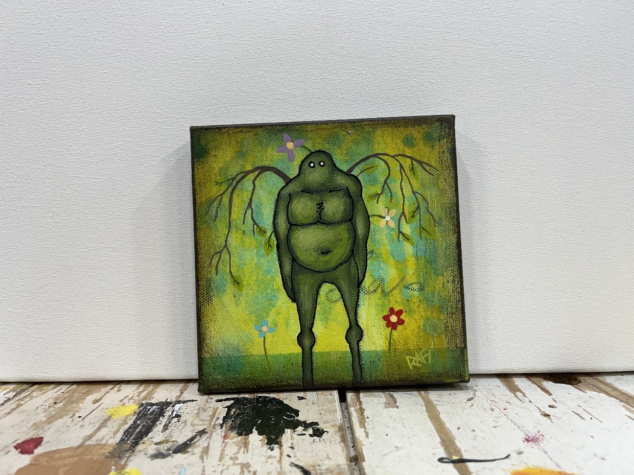 Natural Growth Me And It Series By Rafi Perez Original Painting Mixed Medium on Canvas 6X6 - Image 3