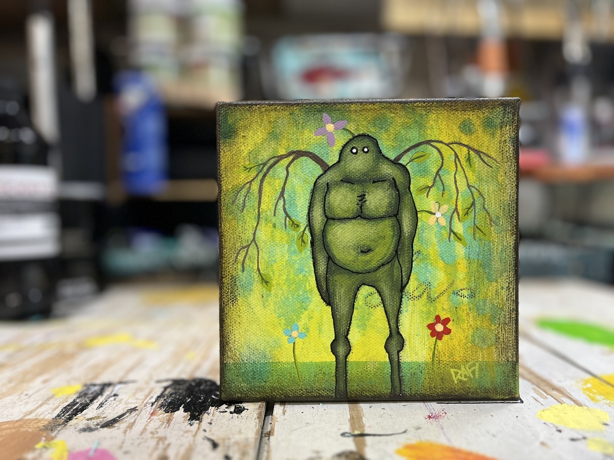 Natural Growth Me And It Series By Rafi Perez Original Painting Mixed Medium on Canvas 6X6 - Image 4
