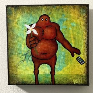 No Distractions Me And It Series By Rafi Perez Original Painting Mixed Medium on Canvas 6X6