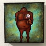 Sweet Tooth Me And It Series By Rafi Perez Original Painting Mixed Medium on Canvas 6X6