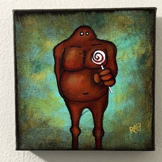 Sweet Tooth Me And It Series By Rafi Perez Original Painting Mixed Medium on Canvas 6X6