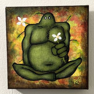 Calm In Nature Me And It Series By Rafi Perez Original Painting Mixed Medium on Canvas 6X6