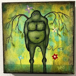 Natural Growth Me And It Series By Rafi Perez Original Painting Mixed Medium on Canvas 6X6