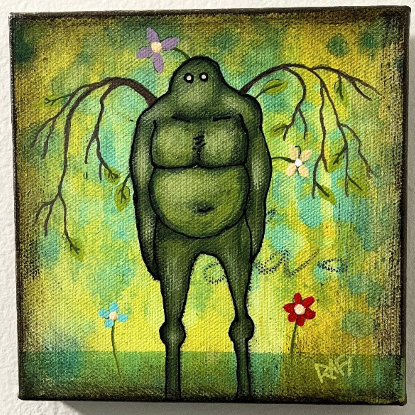 Natural Growth Me And It Series By Rafi Perez Original Painting Mixed Medium on Canvas 6X6