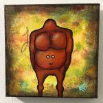 Follow Your Gut Me And It Series By Rafi Perez Original Painting Mixed Medium on Canvas 6X6