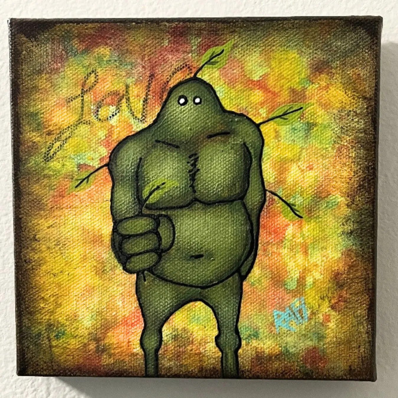 Love Nature Me And It Series By Rafi Perez Original Painting Mixed Medium on Canvas 6X6