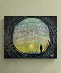 Past Your Own Horizons Original Painting By Artist Rafi Perez Mixed Medium Textured On Canvas 16X20