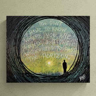 Past Your Own Horizons Original Painting By Artist Rafi Perez Mixed Medium Textured On Canvas 16X20