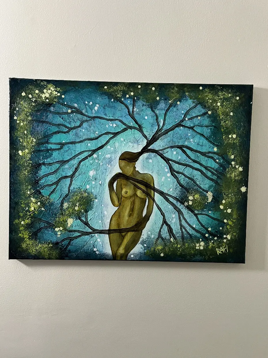 Rooted In Dance (woman 3) Original Painting Mixed Medium on Canvas 18X24 By Artist Rafi Perez - Image 7