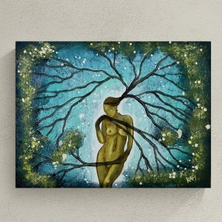 Rooted In Dance (woman 3) Original Painting Mixed Medium on Canvas 18X24 By Artist Rafi Perez