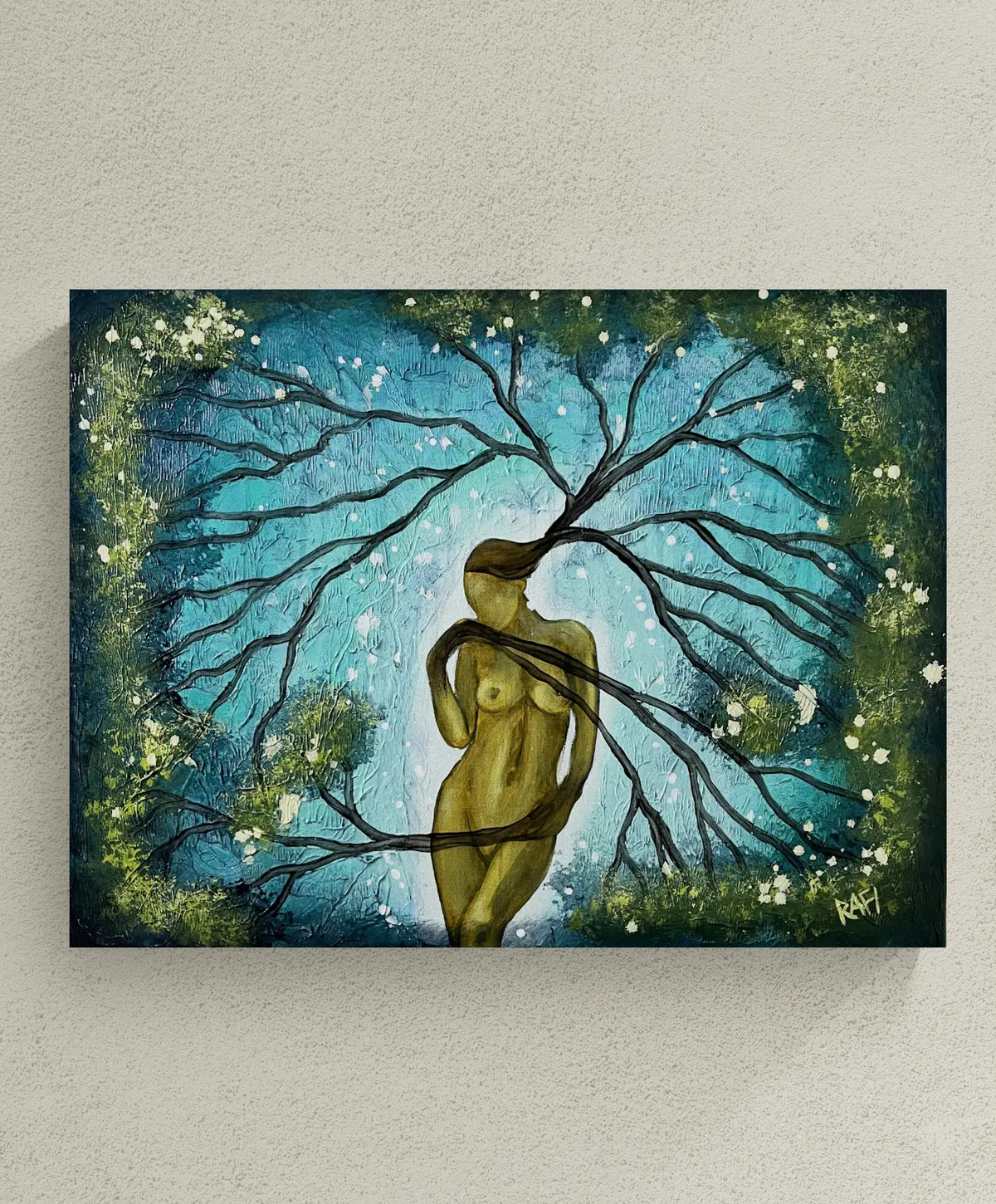 Rooted In Dance (woman 3) Original Painting Mixed Medium on Canvas 18X24 By Artist Rafi Perez