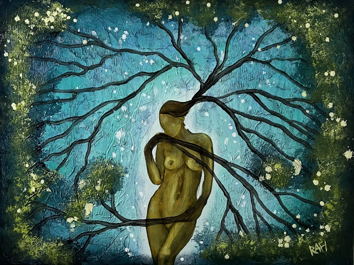 Rooted In Dance (woman 3) Original Painting Mixed Medium on Canvas 18X24 By Artist Rafi Perez - Image 8