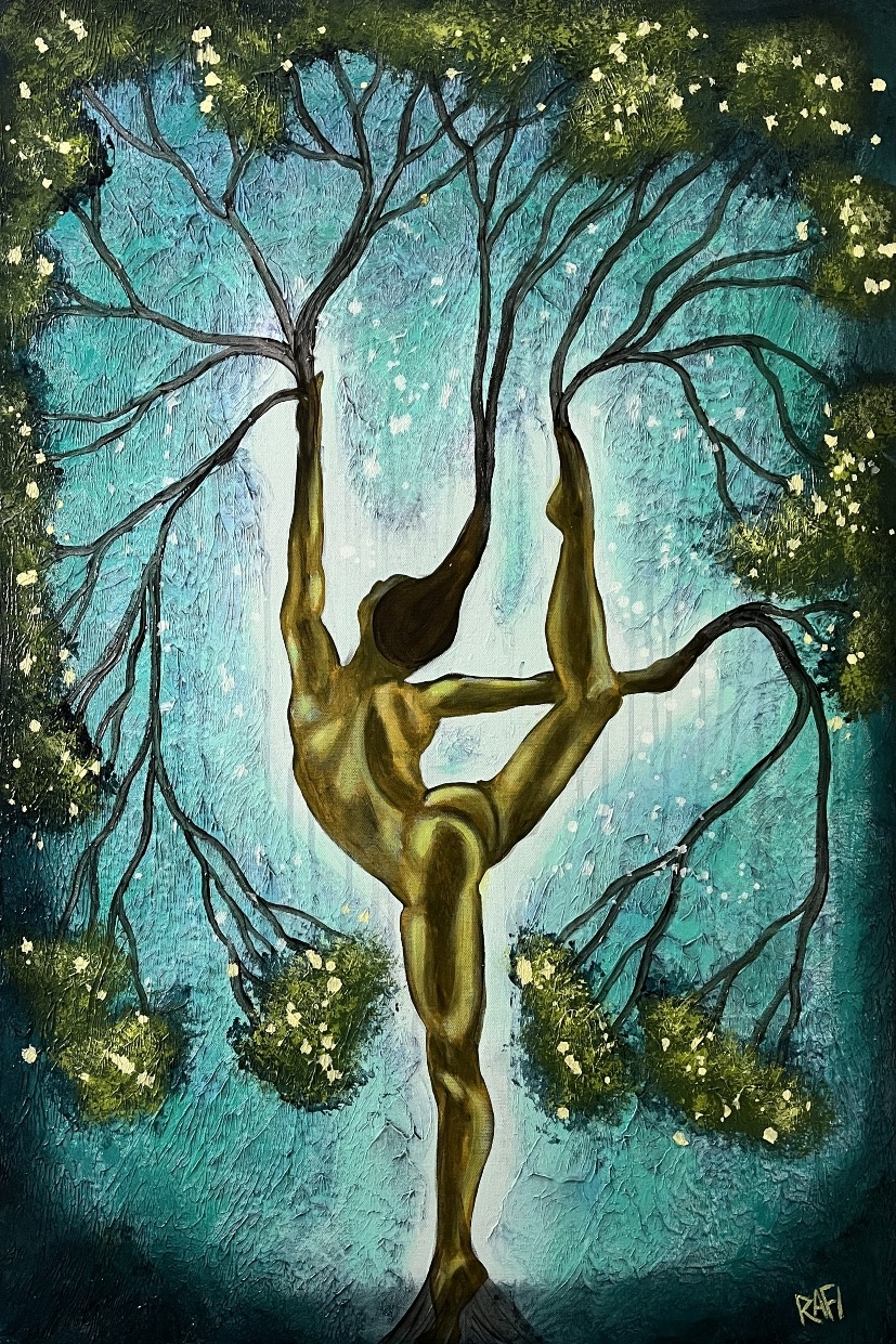 Rooted In Dance (woman) Original Painting Mixed Medium on Canvas 24X36 By Artist Rafi Perez - Image 2