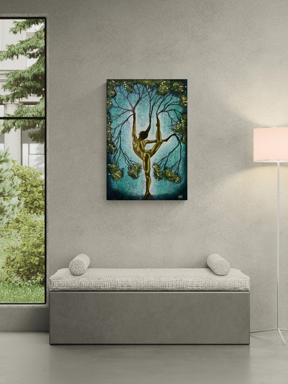 Rooted In Dance (woman) Original Painting Mixed Medium on Canvas 24X36 By Artist Rafi Perez - Image 3