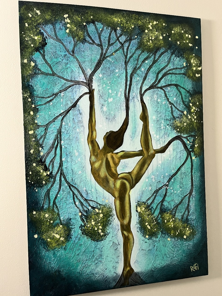 Rooted In Dance (woman) Original Painting Mixed Medium on Canvas 24X36 By Artist Rafi Perez - Image 5