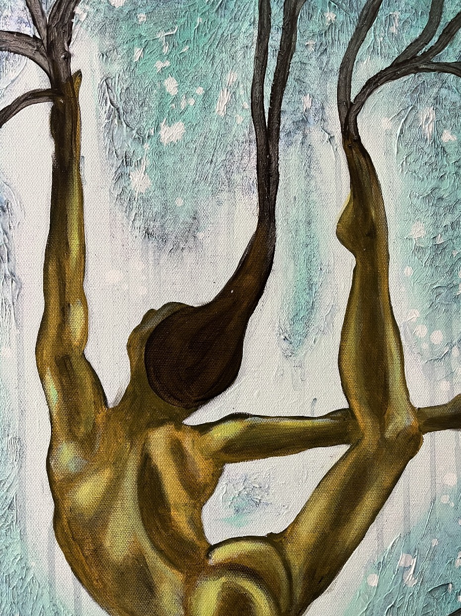 Rooted In Dance (woman) Original Painting Mixed Medium on Canvas 24X36 By Artist Rafi Perez - Image 6