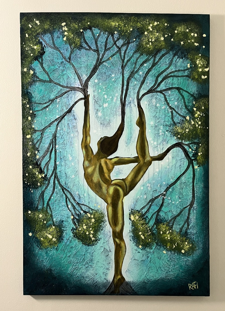 Rooted In Dance (woman) Original Painting Mixed Medium on Canvas 24X36 By Artist Rafi Perez - Image 7