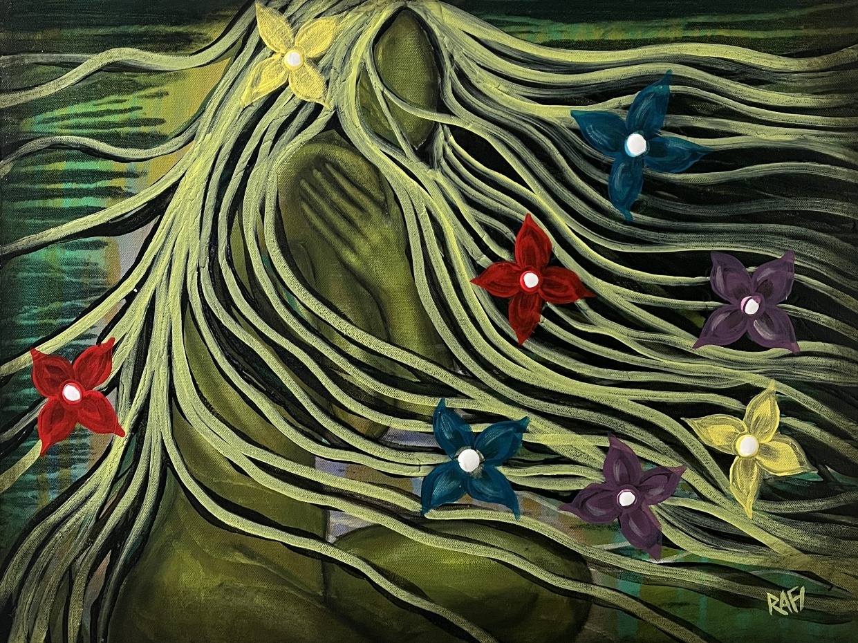 Spring Dreams Original Painting Mixed Medium on Canvas 18X24 By Artist Rafi Perez - Image 2