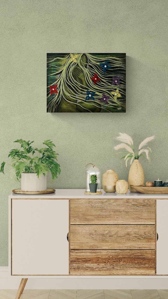 Spring Dreams Original Painting Mixed Medium on Canvas 18X24 By Artist Rafi Perez - Image 3