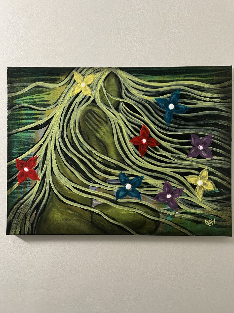 Spring Dreams Original Painting Mixed Medium on Canvas 18X24 By Artist Rafi Perez - Image 6