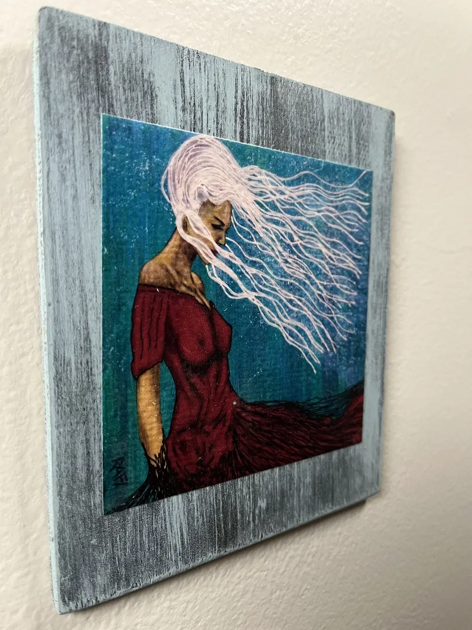 Contemplation Of Power STUDY AND EXPERIMENT By Artist Rafi Perez On Wood 5X6 - Image 2