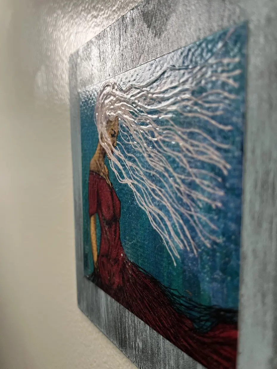 Contemplation Of Power STUDY AND EXPERIMENT By Artist Rafi Perez On Wood 5X6 - Image 3
