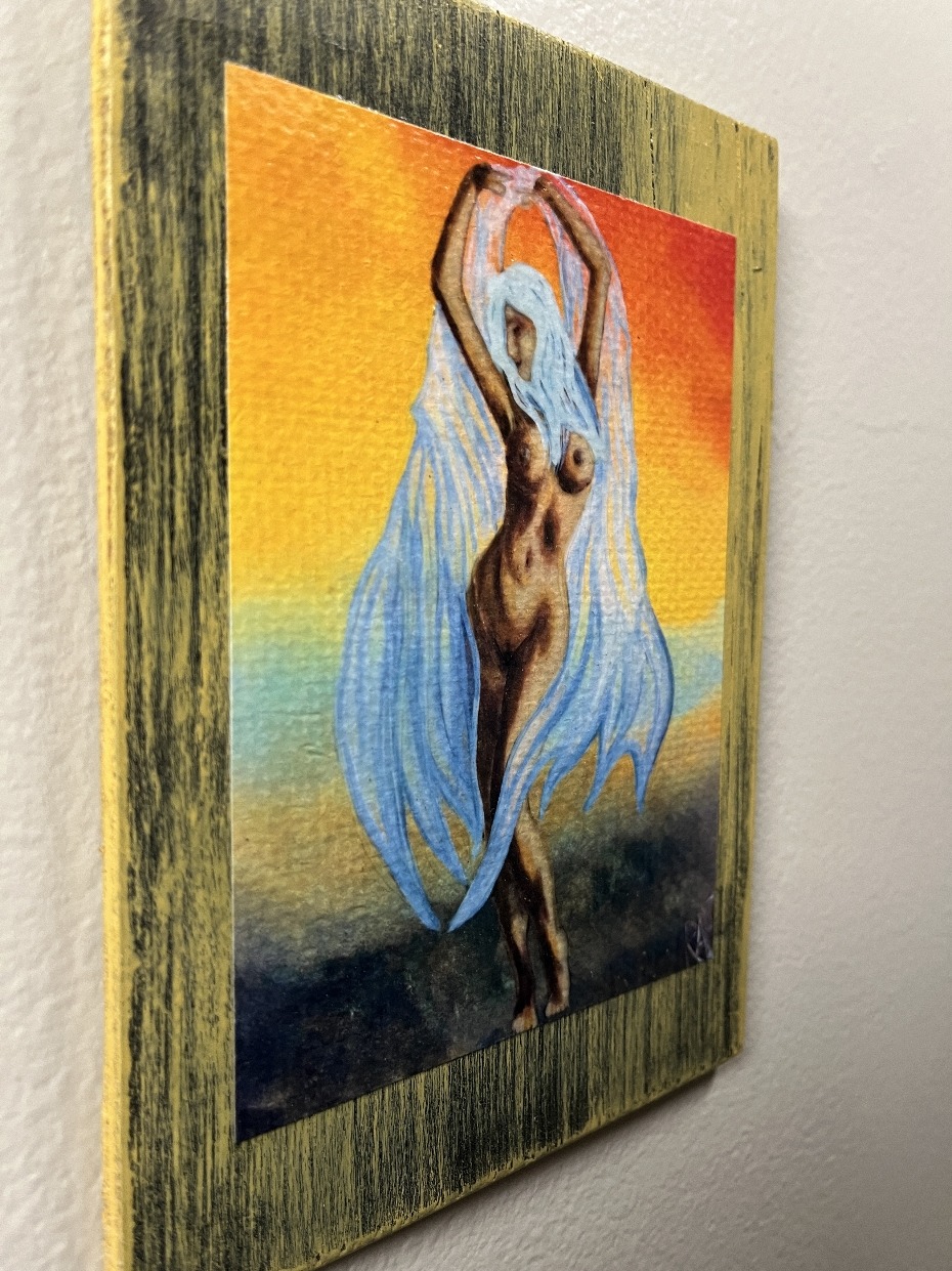 Dancer 1 Textured Print STUDY AND EXPERIMENT By Artist Rafi Perez On Wood 5X7 - Image 2