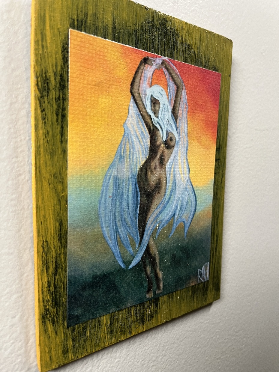 Dancer 2 Textured Print STUDY AND EXPERIMENT By Artist Rafi Perez On Wood 5X7 - Image 2
