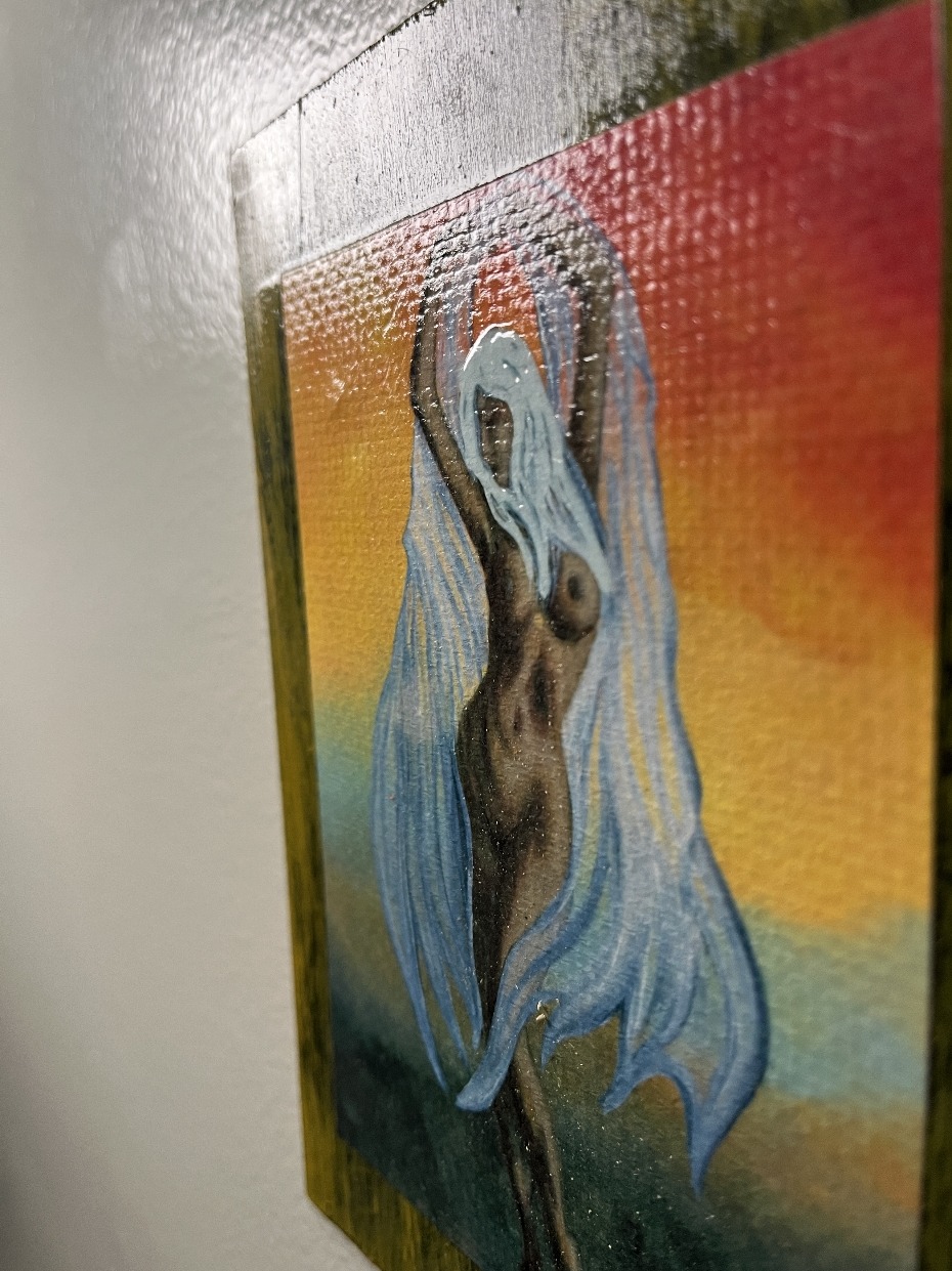 Dancer 2 Textured Print STUDY AND EXPERIMENT By Artist Rafi Perez On Wood 5X7 - Image 3