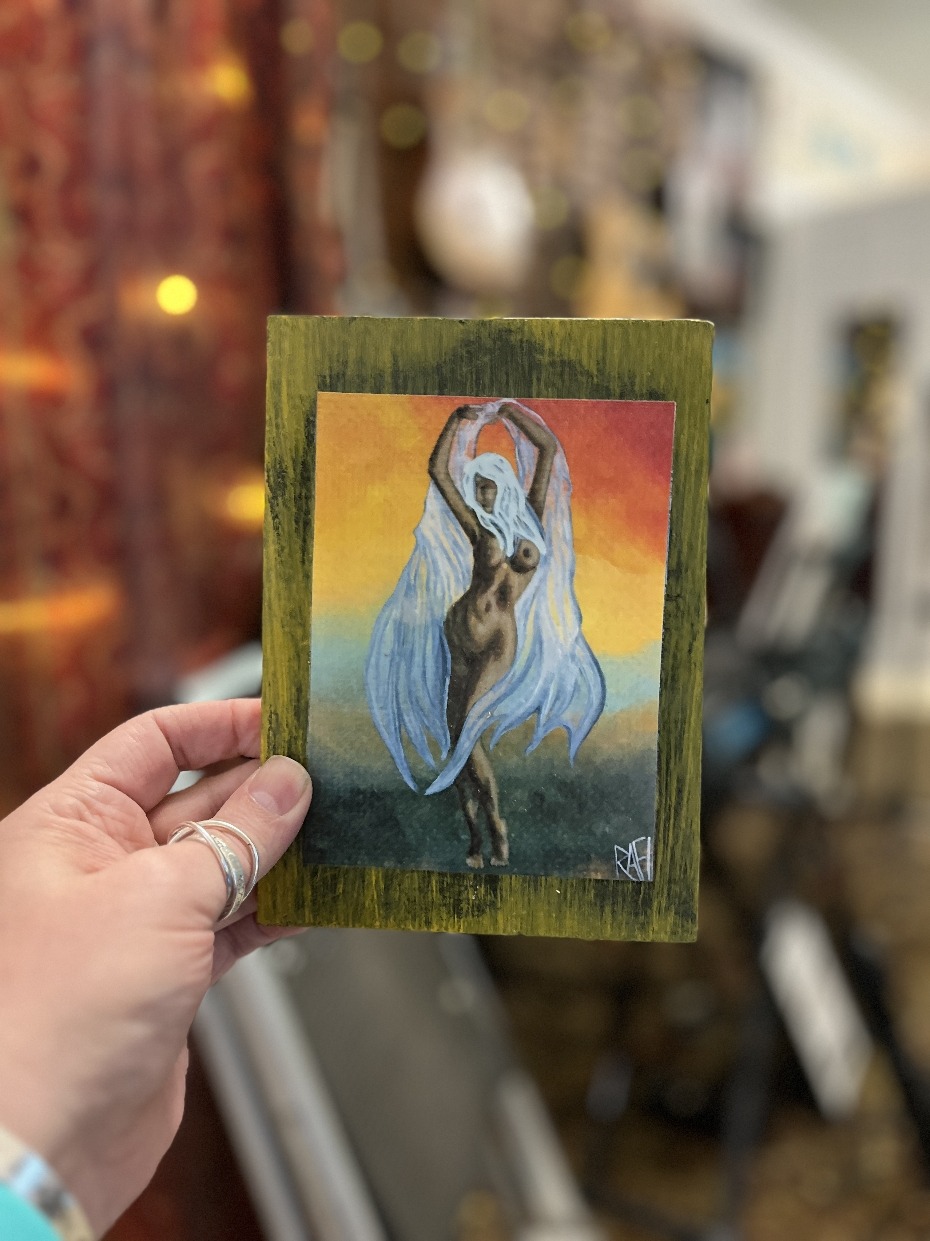 Dancer 2 Textured Print STUDY AND EXPERIMENT By Artist Rafi Perez On Wood 5X7 - Image 4