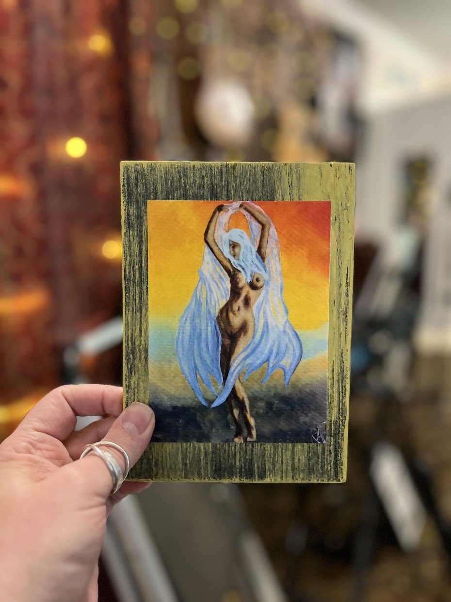 Dancer 1 Textured Print STUDY AND EXPERIMENT By Artist Rafi Perez On Wood 5X7 - Image 4